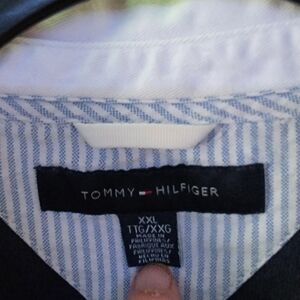 Men's XXL SS Tommy Hilfiger 2 tone blue Collard Rugby Polo